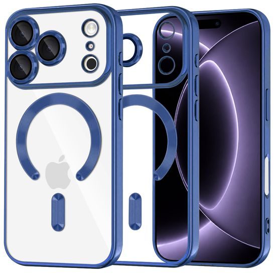 iPhone 17 Pro / 18 Pro aizsargvāciņš – Techsuit Luxury Crystal MagSafe – zils