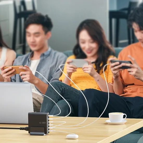 Tech-Protect DC160W-GAN φορτιστής 6 θυρών PD 160W / QC3.0, μαύρος