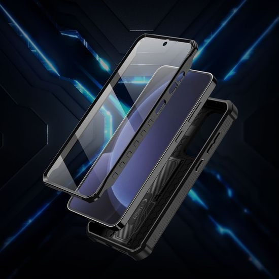 Samsung Galaxy S25 Hoesje - Tech-Protect Kevlar Cam+ - Schokbestendig met Camera Cover & Standaard - Zwart