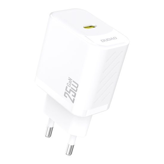 Dudao A27CEU polnilnik USB-C + kabel USB-C - USB-C, PD 25W GaN, bela
