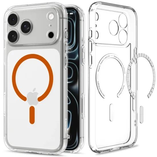 Spigen Ultra Hybrid Mag s MagSafe, iPhone 17 Pro / 18 Pro, oranžový