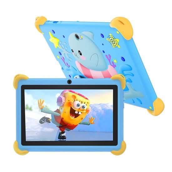 Детски таблет 7" Android 13, 32 GB, 4G, здрав калъф, розов