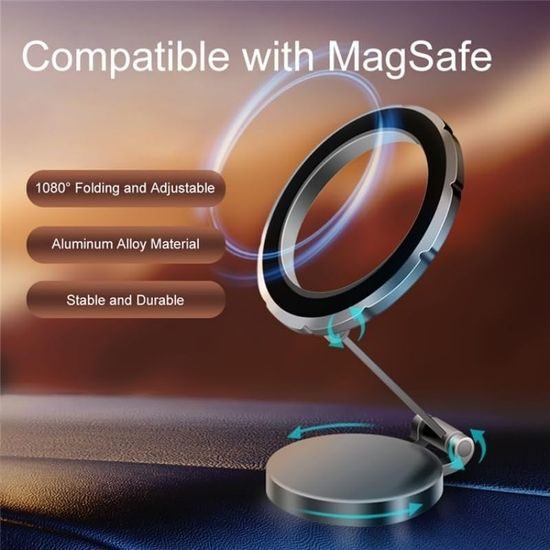 FoldMag 1080 Magnetski držač za telefon s rotacijom, crni