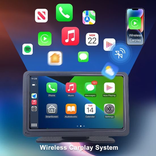 7" CarPlay zaslon za auto s bežičnim Apple CarPlay i Android Auto