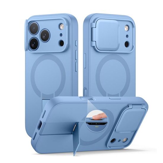 Husă Suritch MagSafe Kickstand Camprotector iPhone 17 Pro Max / 18 Pro Max, albastru deschis