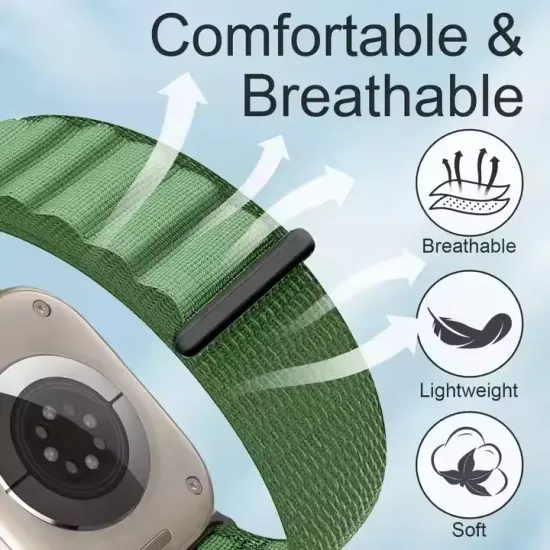 JP Νάιλον λουράκι Alpine Loop, Apple Watch 1 / 2 / 3 / 4 / 5 / 6 / 7 / 8 / 9 / 10 / SE 1 / 2 / 3 (38 / 40 / 41 / 42 mm), μαύρο