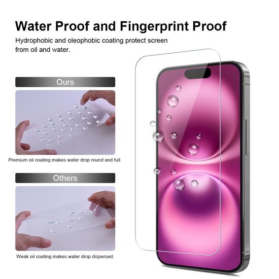 JP Mega Pack Szkło hartowane, 3 szkła na telefon z aplikatorem + 2 szkła na obiektyw, iPhone 16