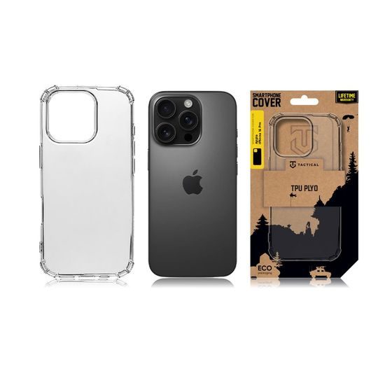 Tactical TPU Plyo kryt, iPhone 16 Pro, průhledný