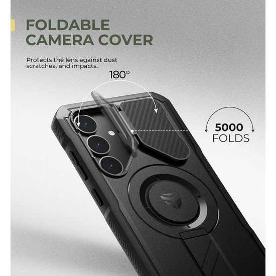 Dexnor MagSafe 360 Kickstand Camprotector калъф Samsung Galaxy S25 Plus, черен