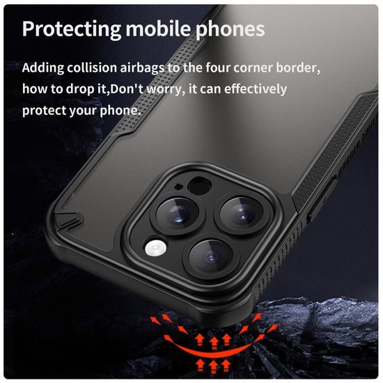ArmorShield Hybrid Case, iPhone 15 Pro, μαύρο