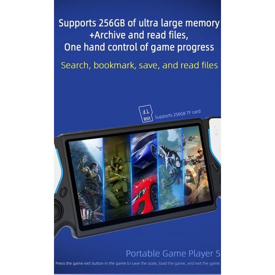 HC800 Premium φορητή κονσόλα παιχνιδιών με 7" HD IPS οθόνη, μαύρη