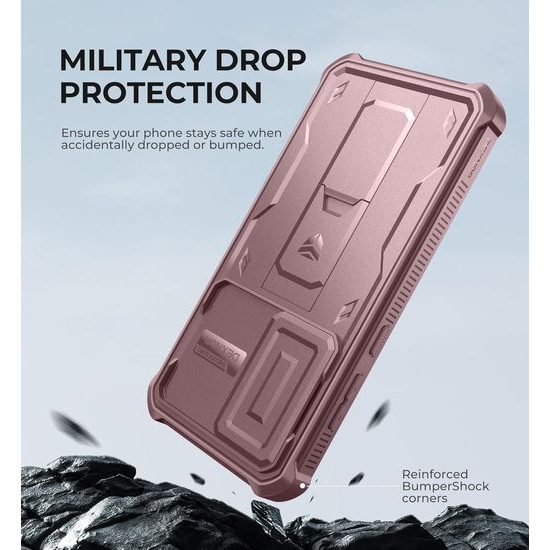 Dexnor 360 Kickstand Camprotector Θήκη Samsung Galaxy S24 FE, Ροζ