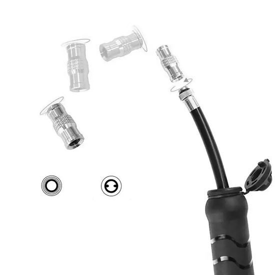 Rockbros 810PCS-HP Mini ročna kolesarska črpalka s cevko za ventile Presta in Schrader, črna