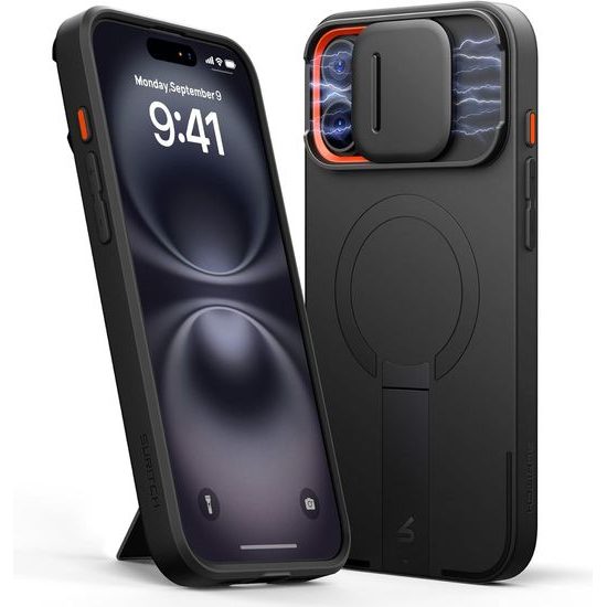 Θήκη Suritch MagSafe με Βάση Στήριξης Camprotector για iPhone 16 Plus, Μαύρη