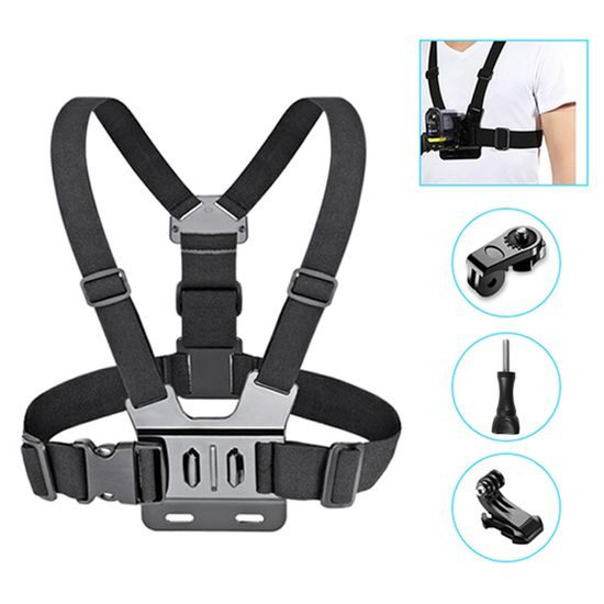 Action Camera Chest Strap Pro – Στηθιαίος Ιμάντας για Κάμερα και Κινητό με Αντάπτορα 1/4"