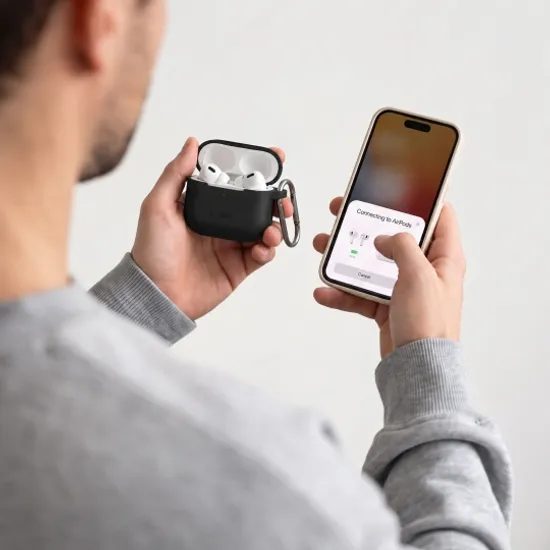 Tech-Protect Szilikon tok, Apple AirPods 4 / 5, fekete