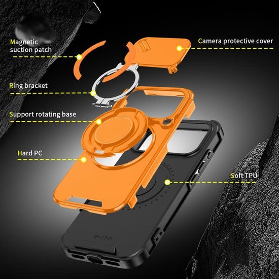 Camslide Stand etui, iPhone 17 Pro, oranžen