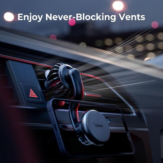 Lisen Βάση Αυτοκινήτου MagSafe Καθολική για Αεραγωγό, μαύρη