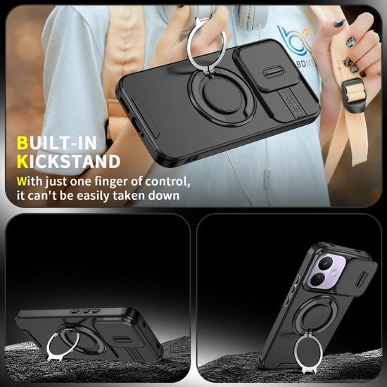 Camslide Stand obal, Xiaomi Redmi Note 17 Pro 5G / Note 17 Pro Max 5G, černý