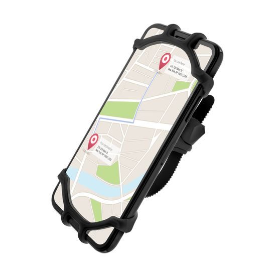 Silikónový držiak mobilného telefónu na bicykel FIXED Bikee, čierny