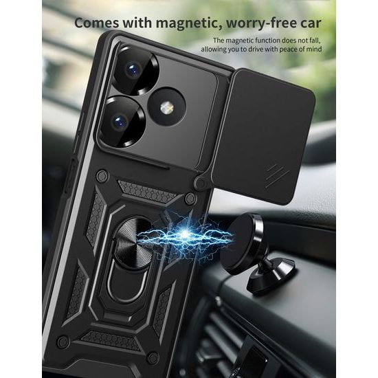 Xiaomi Redmi 13 dėklas – JP CamShield su kameros apsauga – juoda