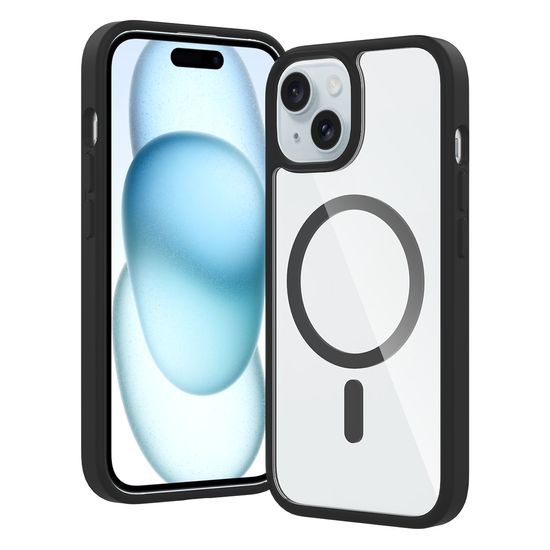 JP MagFit Clear MagSafe Θήκη με μαγνήτη N52, iPhone 15, μαύρο