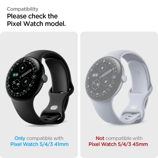 Google Pixel Watch 3 / 4 / 5 (41 mm) aizsargstikls – Spigen Elite Shield Ez Fit 2 hibrīdā pārklājuma komplekts 2 gab. ar uzstādīšanas rāmi
