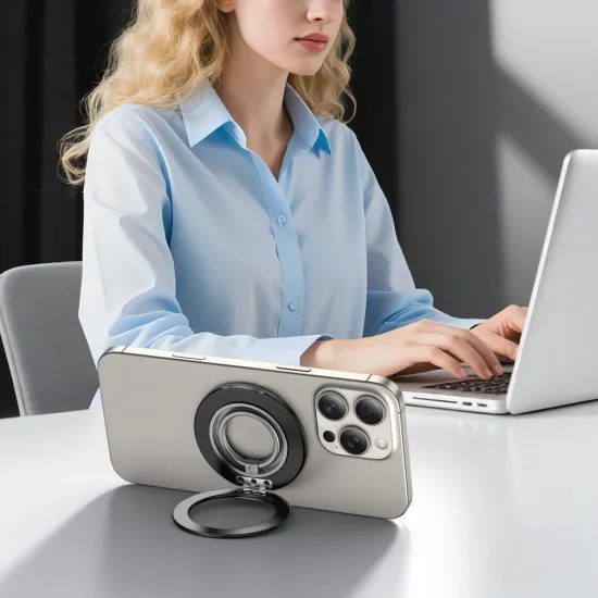 Tech-Protect MMR600 Magnetischer MagSafe Ring für Smartphone - 360° drehbarer Handyhalter mit Ständerfunktion - Schwarz