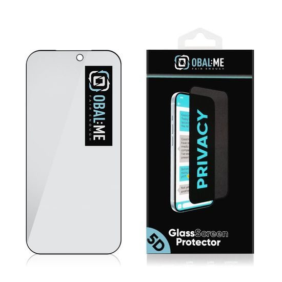 OBAL:ME Privacy 5D Tvrzené Sklo pro iPhone 18 Pro, černé