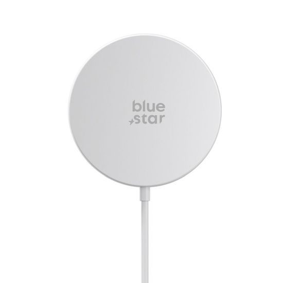 BlueStar Kabelloses MagSafe Ladegerät für iPhone - 15W Wireless Charger - Weiß