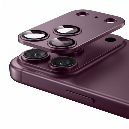 iPhone 18 Pro kaamera kaitseklaas – Tech-Protect CamFull Fit+ – punane