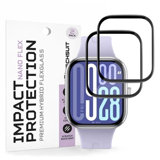 Techsuit Nano Flex, Xiaomi Redmi Watch 5, 2 τεμάχια, μαύρο