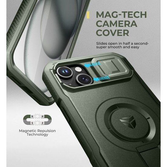 Dexnor MagSafe 360 Kickstand Προστατευτική Θήκη iPhone 14 Plus / 15 Plus, πράσινη