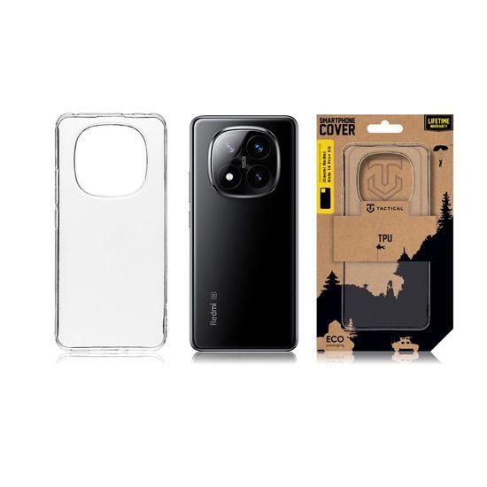 Tactical TPU obal pre Xiaomi Redmi Note 14 Pro Plus 5G, priehľadný
