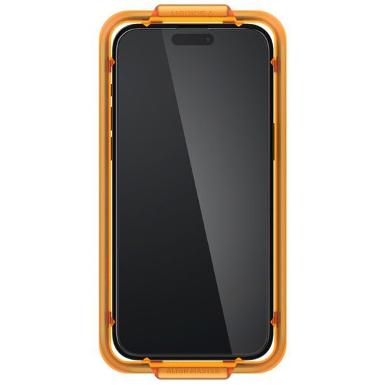 Spigen ALM Glass FC Folie de sticlă securizată 2 bucăți, iPhone 15 Pro Max, neagră