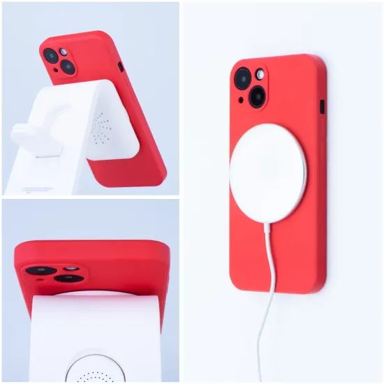 Husă Silicone Mag Cover, iPhone 13 Pro Max, roșie