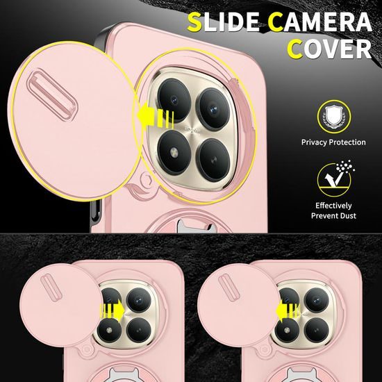 Husă Camslide Stand, Xiaomi Redmi Note 15 Pro Plus 5G, roz