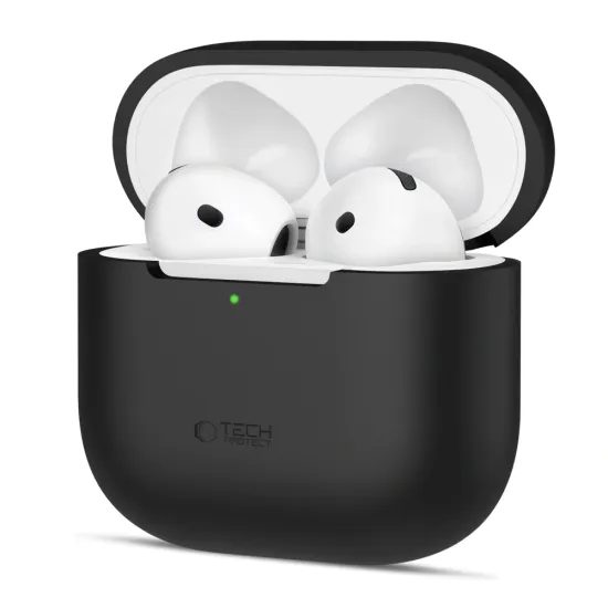 Tech-Protect Σιλικόνης Θήκη, Apple AirPods 4, Μαύρο