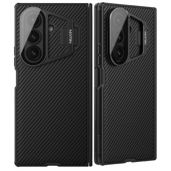 Samsung Galaxy Z Fold 7 aizsargvāciņš – Nillkin CamShield Prop ar kameras aizsargu un statīvu – melns