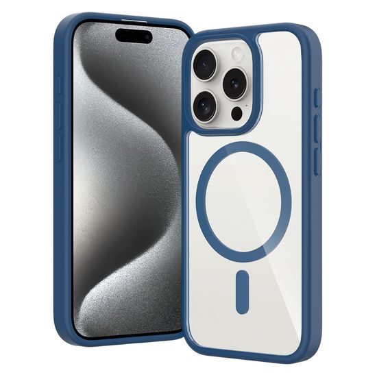 JP MagFit Clear MagSafe Θήκη με Μαγνήτη N52, iPhone 15 Pro, Μπλε