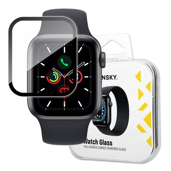 Wozinsky Watch Glass hibrid üveg, Apple Watch 4 / 5 / 6 / SE (40 mm), fekete