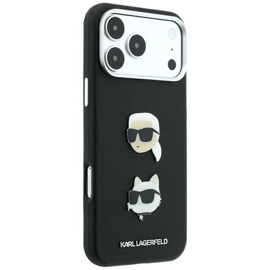 Karl Lagerfeld Saffiano with K&C Heads Pins and Logo ümbris iPhone 17 Pro Max / 18 Pro Max – must