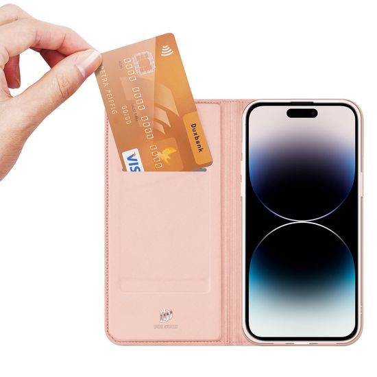 Dux Ducis Skin Pro, Klapphülle, iPhone 15 Pro Max, rosa