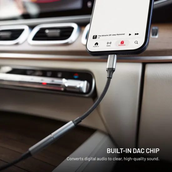 Alumínium adapter FIXED Link USB-C-ről 3,5 mm jack-re, űrszürke
