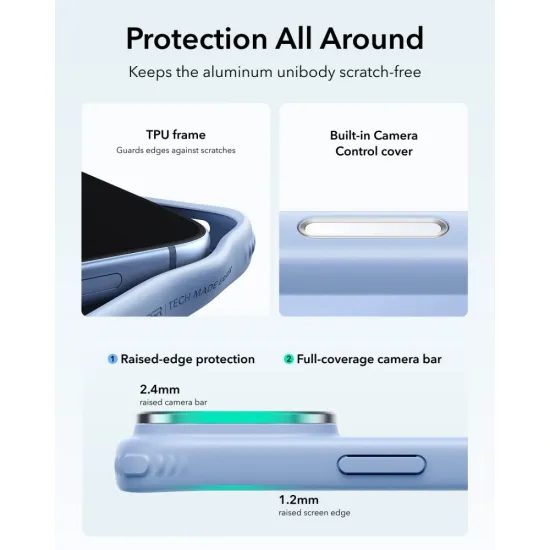 iPhone 17 Pro Max / 18 Pro Max vāciņš – ESR Classic Hybrid Kickstand MagSafe – gaiši zils