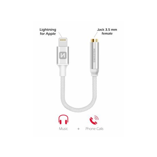 Swissten audio adaptér Lightning / Jack, černý