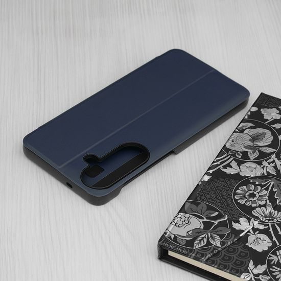 Eco Leather View Case Schutzhülle für Samsung Galaxy S26 Plus - Kunstleder Flip Cover mit Standfunktion - Blau