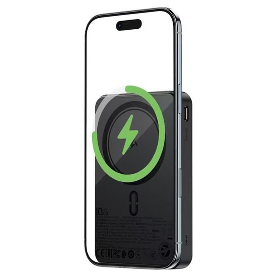 Acefast MagSafe Draadloze Powerbank (M31) 10.000 mAh - 2x USB-C - met USB-C Kabel - 22,5 W - Zwart