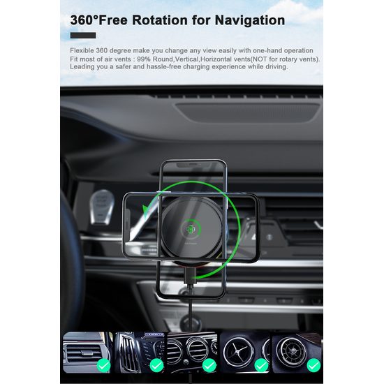 Βάση αυτοκινήτου MagSafe με ασύρματη φόρτιση και αυτόματη περιστροφή