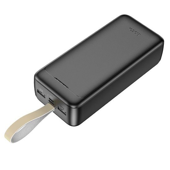 Hoco J111B PowerBanka 30000mAh, 2x USB, USB-C, Micro-USB, PD30W, s LED diodou a šňůrkou na krk, černá